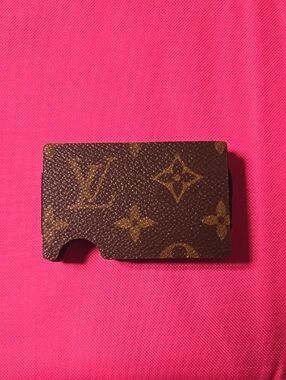 Monogram Card Case in Brown and Gold